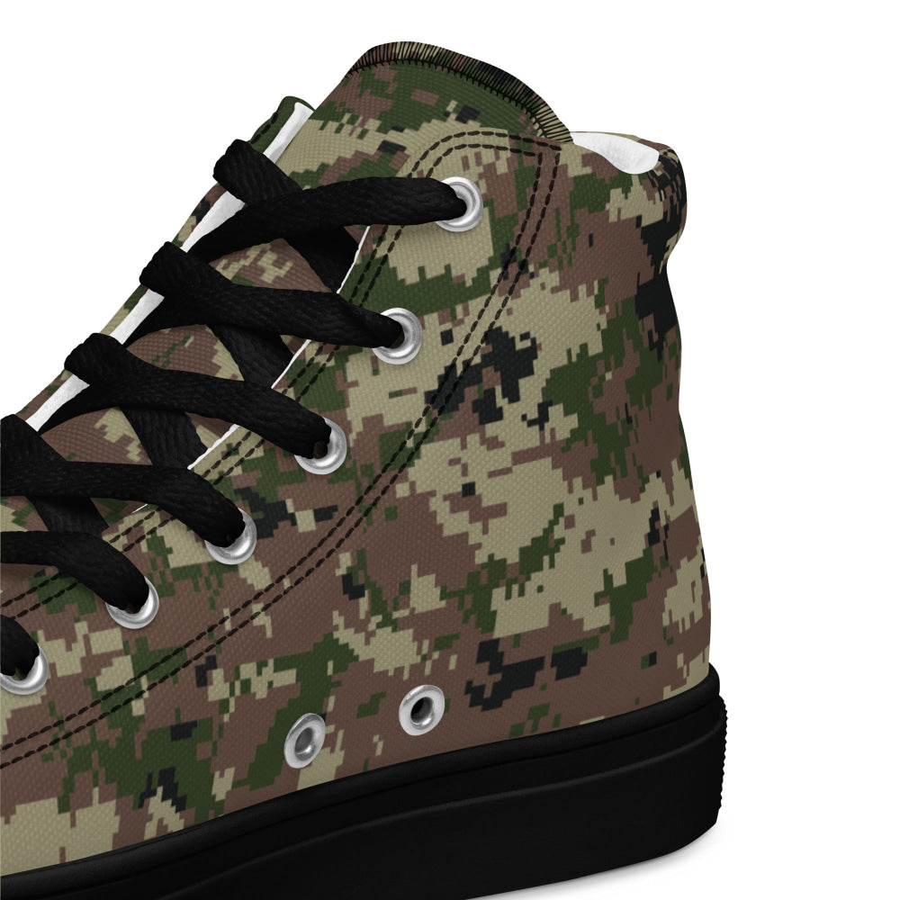 Iranian Basij Digital CAMO Men’s high top canvas shoes - Mens High Top Canvas Shoes