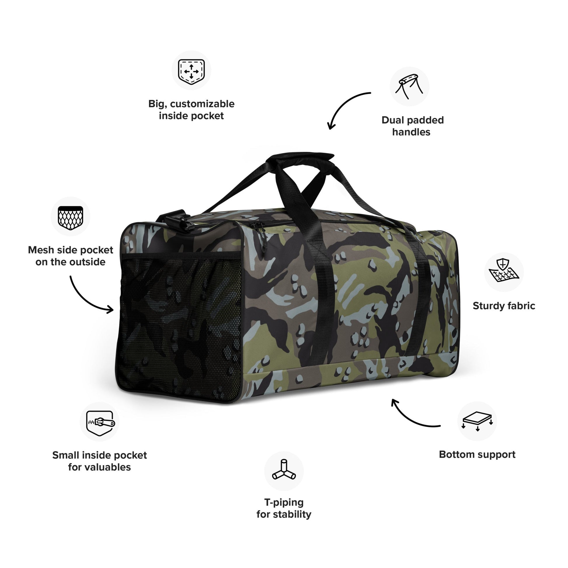 Iranian Chocolate Chip Naval Infantry CAMO Duffle bag Bags