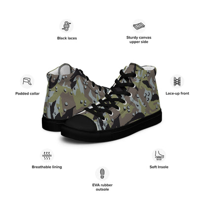 Iranian Chocolate Chip Naval Infantry CAMO Mens High-Top Canvas Shoes