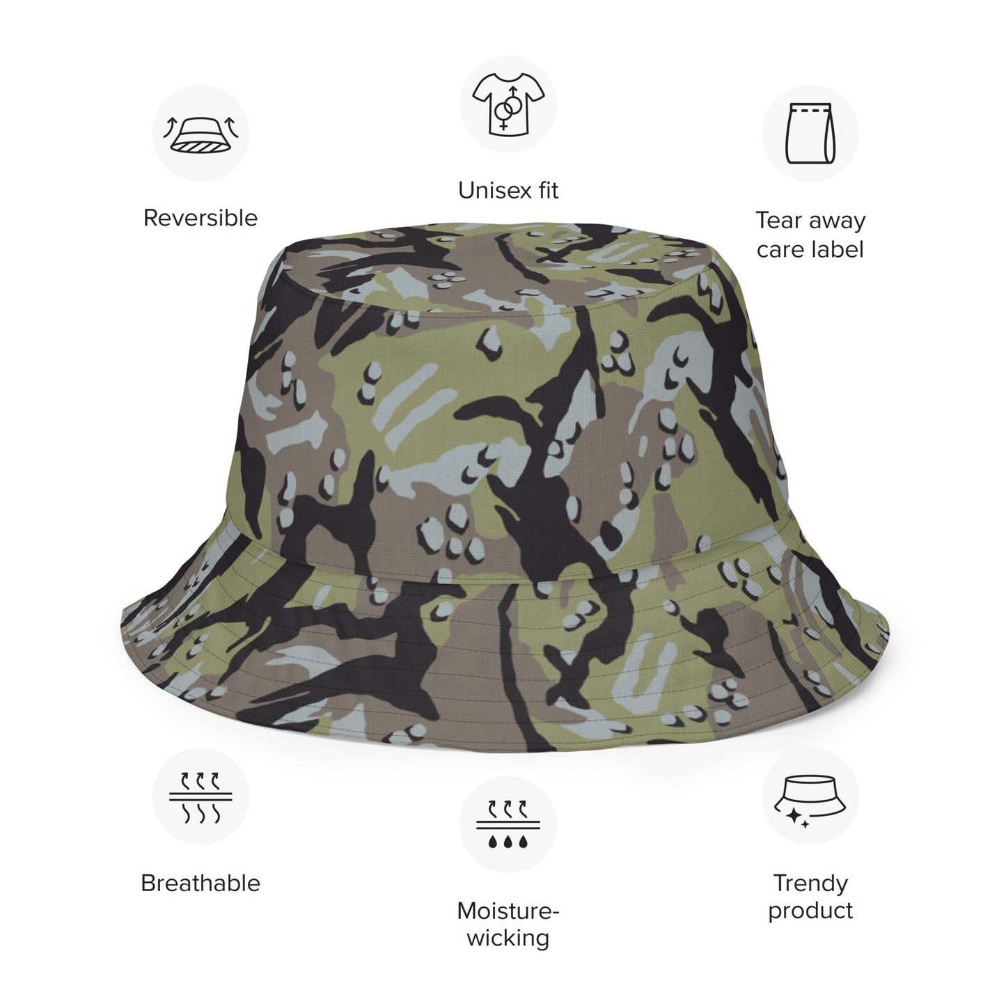 Iranian Chocolate Chip Naval Infantry CAMO Reversible bucket hat - Bucket Hats