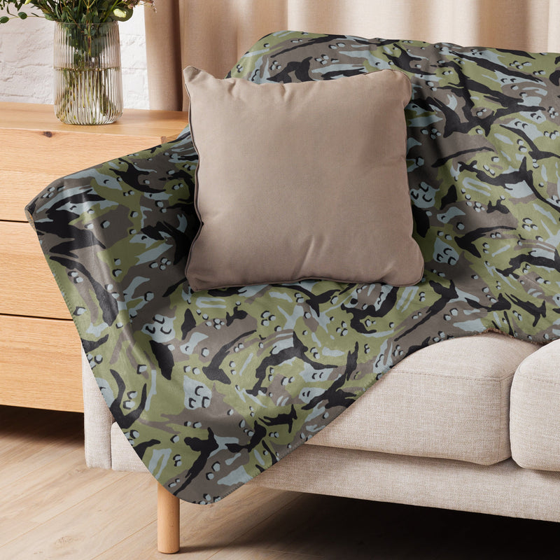 Chocolate Chip Persian Gulf Marine CAMO Sherpa Blanket