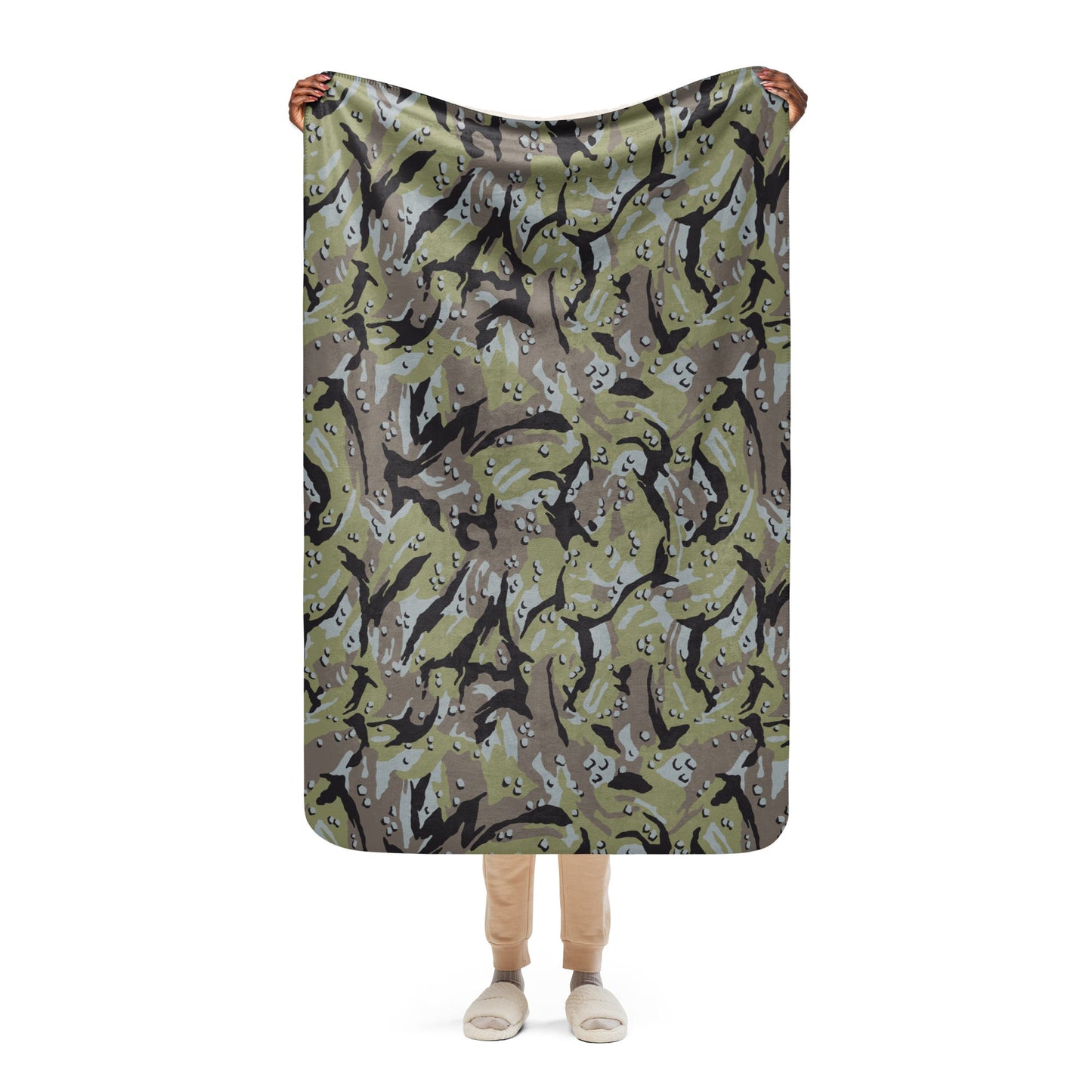Iranian Chocolate Chip Naval Infantry CAMO Sherpa blanket - 37″×57″ - Blankets