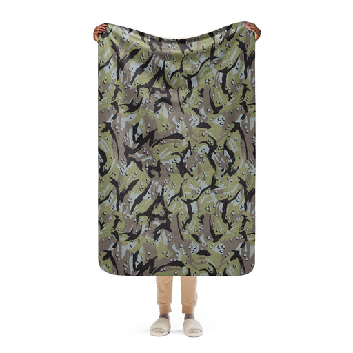Chocolate Chip Persian Gulf Marine CAMO Sherpa Blanket - 37″×57″
