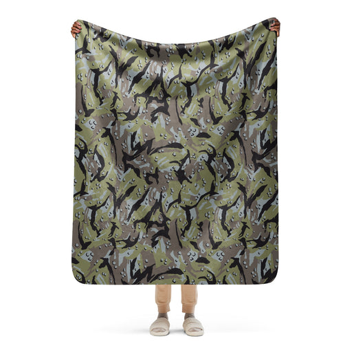 Chocolate Chip Persian Gulf Marine CAMO Sherpa Blanket - 50″×60″