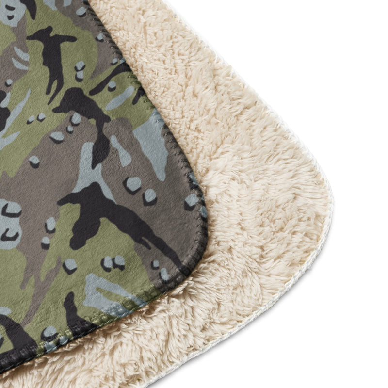 Chocolate Chip Persian Gulf Marine CAMO Sherpa Blanket