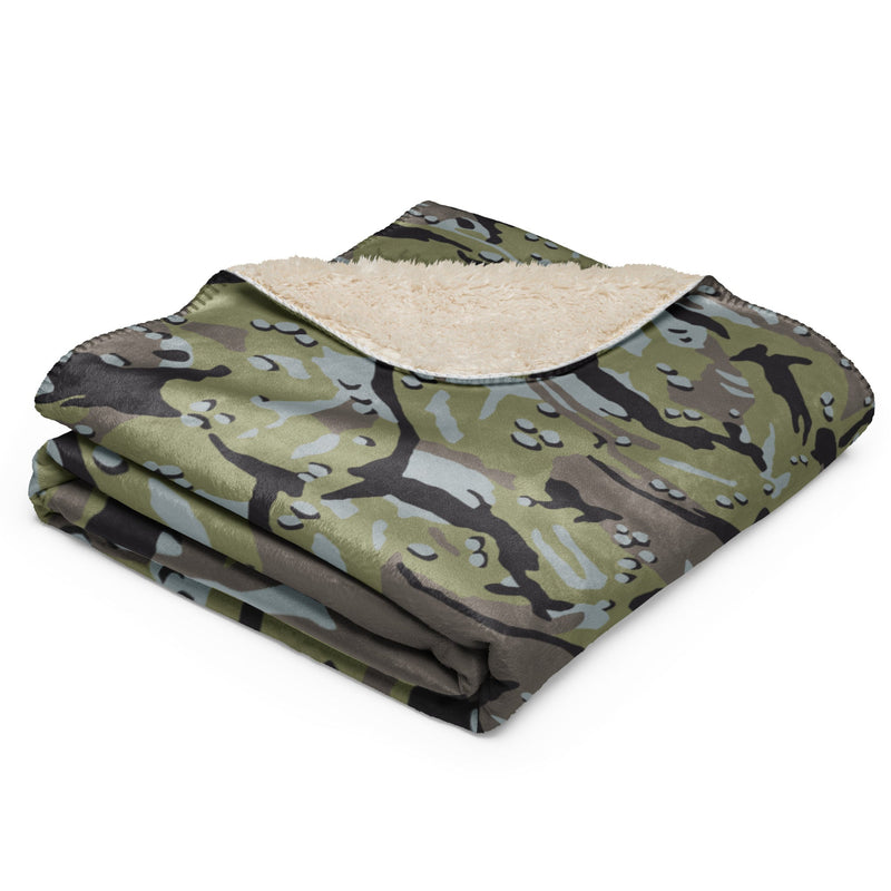 Chocolate Chip Persian Gulf Marine CAMO Sherpa Blanket