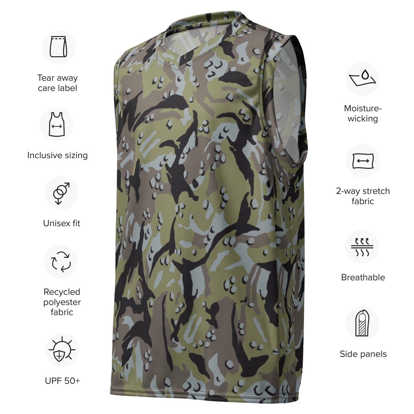 Iranian Chocolate Chip Naval Infantry CAMO Unisex Basketball Jersey