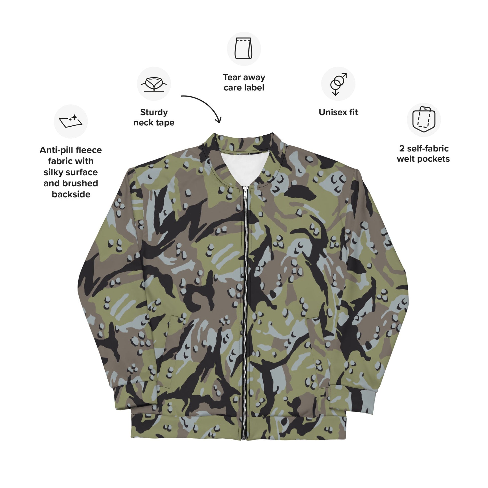 Iranian Chocolate Chip Naval Infantry CAMO Unisex Bomber Jacket - Jackets