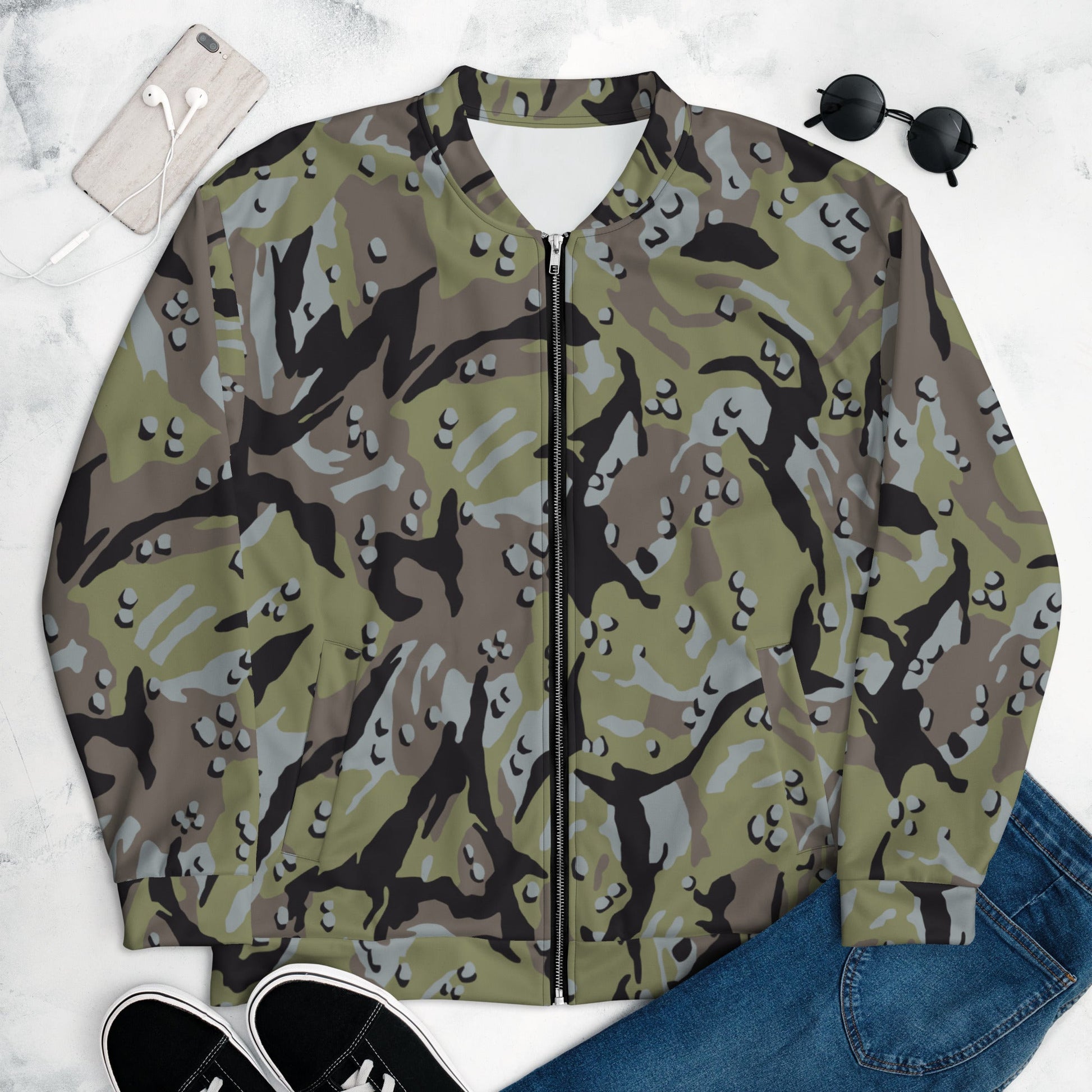 Iranian Chocolate Chip Naval Infantry CAMO Unisex Bomber Jacket - XS - Jackets