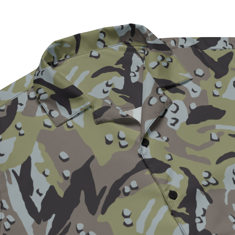 Chocolate Chip Persian Gulf Marine CAMO Unisex Short-Sleeve Button Shirt - Button-Up