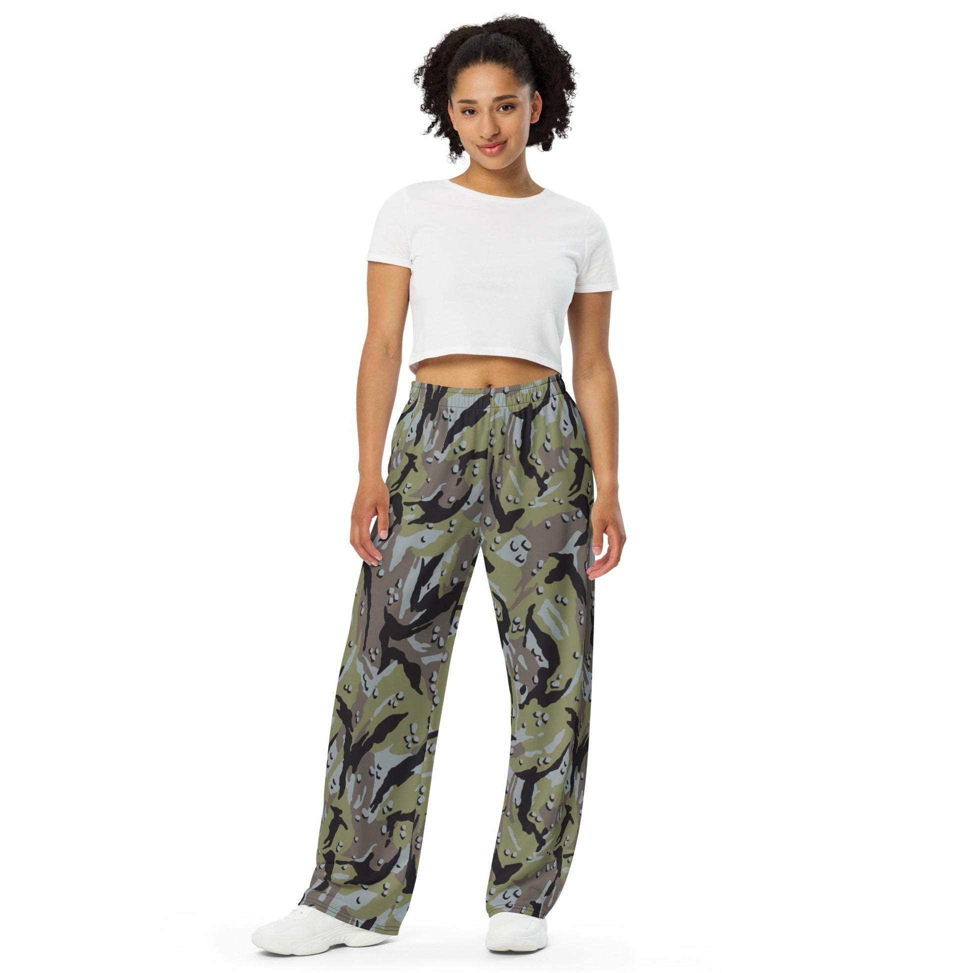 Iranian Chocolate Chip Naval Infantry CAMO unisex wide-leg pants - Wide-leg Pants