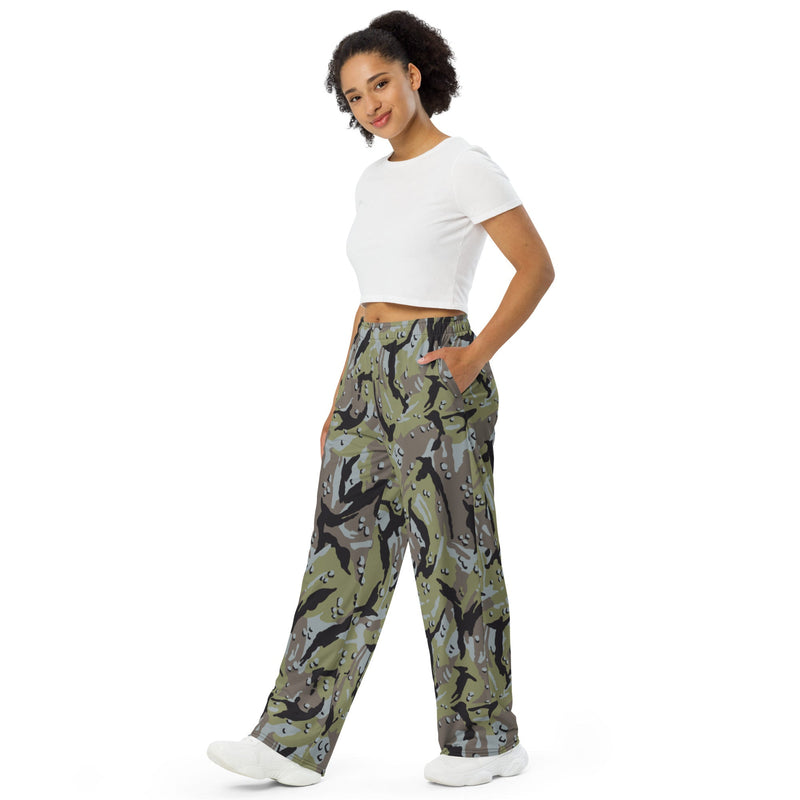 Chocolate Chip Persian Gulf Marine CAMO Unisex Wide-Leg Leisure Pants - Pant