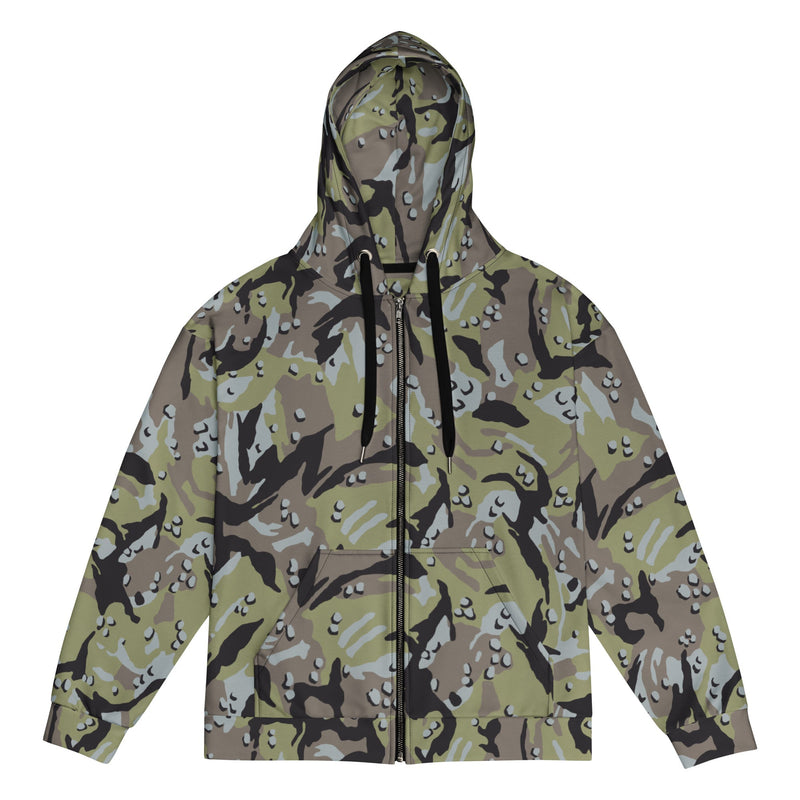 Chocolate Chip Persian Gulf Marine CAMO Unisex Zip Hoodie - 2XS