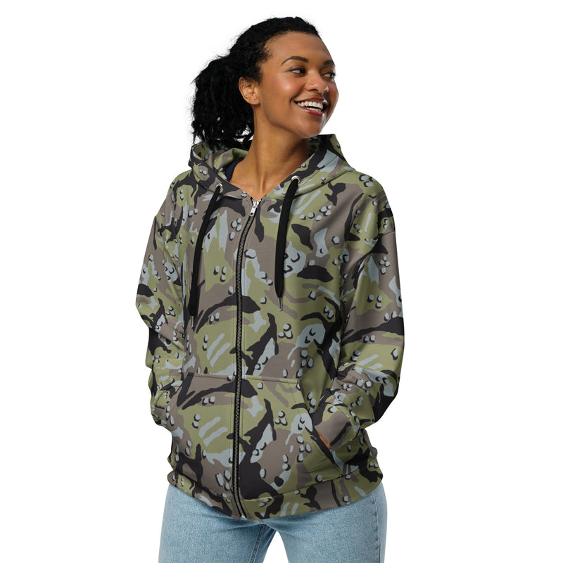 Chocolate Chip Persian Gulf Marine CAMO Unisex Zip Hoodie