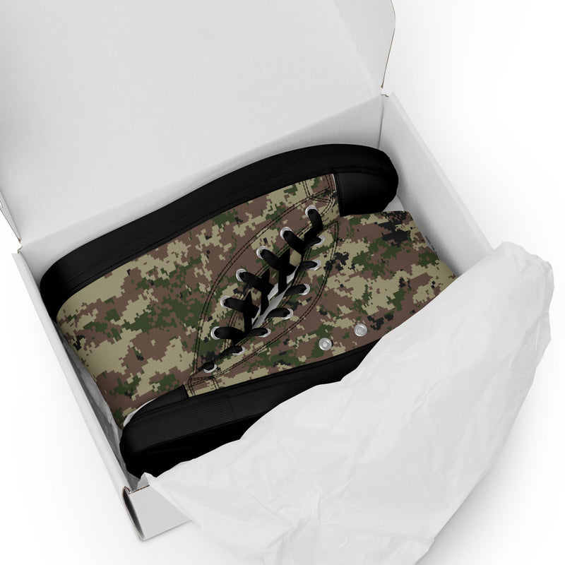 Digital Persian Multi-Terrain CAMO Mens High-Top Canvas Shoes