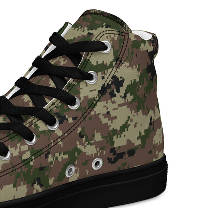 Iranian Digital Basij CAMO Mens high top canvas shoes - High Top Canvas Shoes