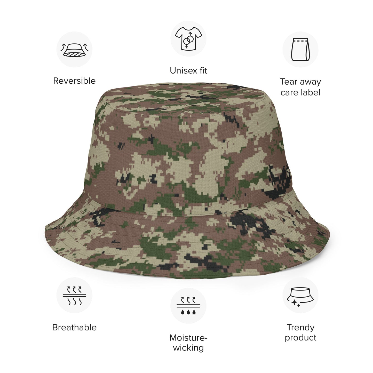 Iranian Digital Basij CAMO Reversible bucket hat - Bucket Hats
