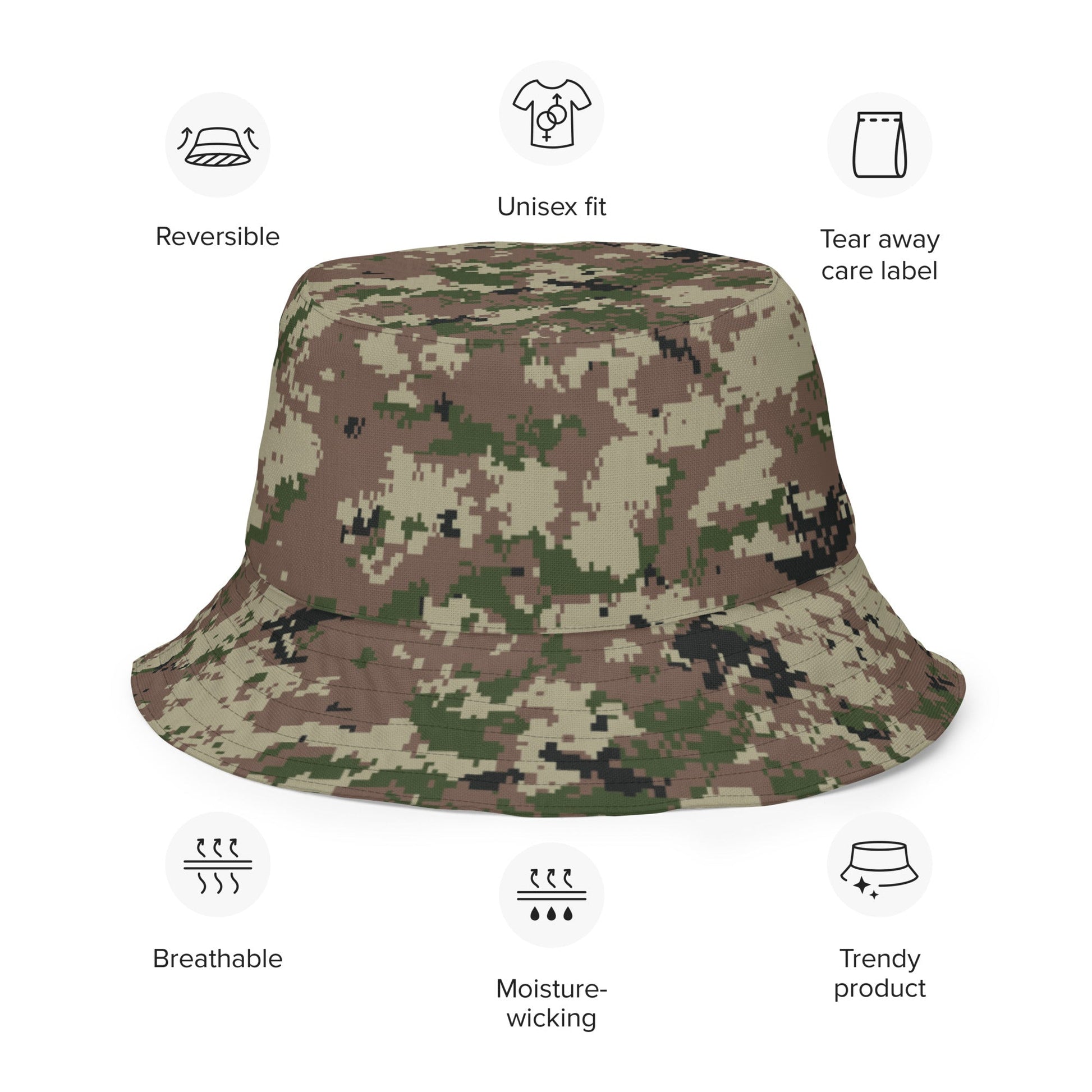 Iranian Digital Basij CAMO Reversible bucket hat - Bucket Hats