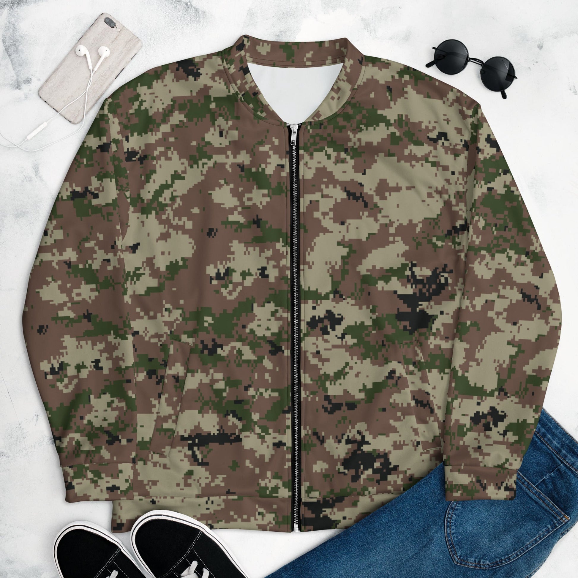 Iranian Digital Basij CAMO Unisex Bomber Jacket - XS - Jackets