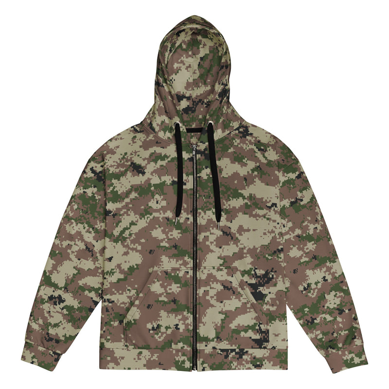 Digital Persian Multi-Terrain CAMO Unisex Zip Hoodie - 2XS