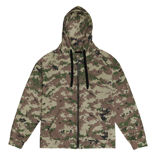 Digital Persian Multi-Terrain CAMO Unisex Zip Hoodie - 2XS