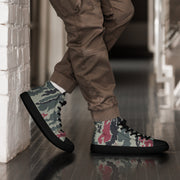 Brushstroke Persian Rose CAMO Mens High-Top Canvas Shoes - 5