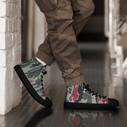 Iranian Island CAMO Mens High-Top Canvas Shoes - 5