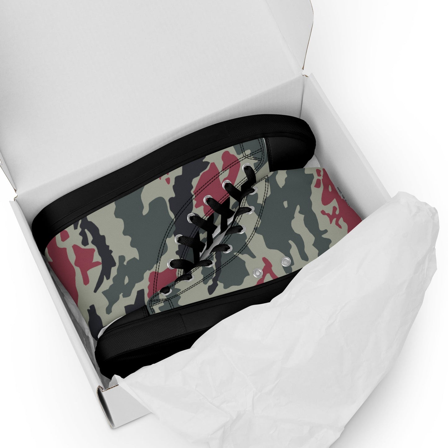 Iranian Island CAMO Mens High-Top Canvas Shoes