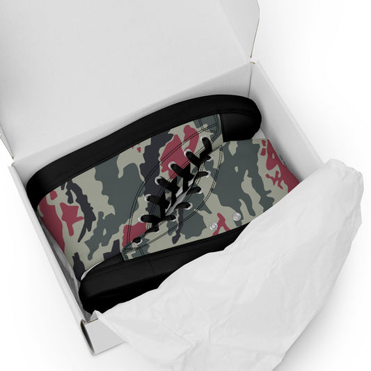 Iranian Island CAMO Mens High-Top Canvas Shoes