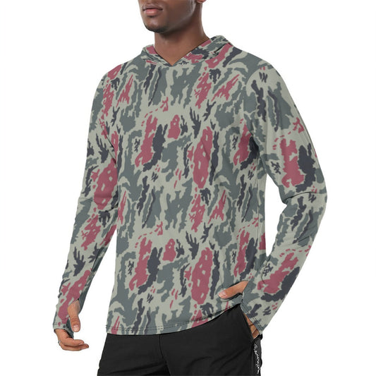 Iranian Island CAMO Mens Sunscreen Sports Hoodie With Thumb Holes