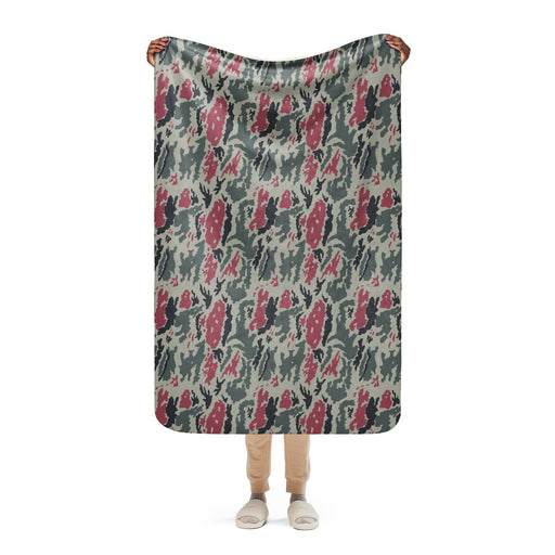 Brushstroke Persian Rose CAMO Sherpa Blanket - 37″×57″