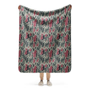 Brushstroke Persian Rose CAMO Sherpa Blanket - 50″×60″
