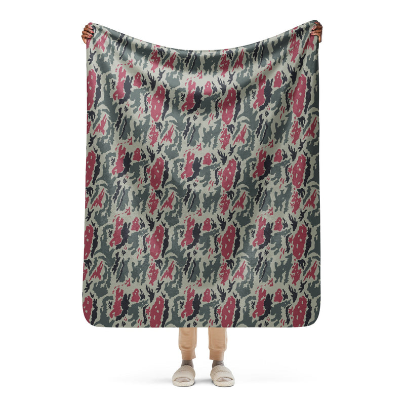 Brushstroke Persian Rose CAMO Sherpa Blanket - 50″×60″