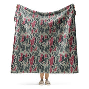 Brushstroke Persian Rose CAMO Sherpa Blanket - 60″×80″