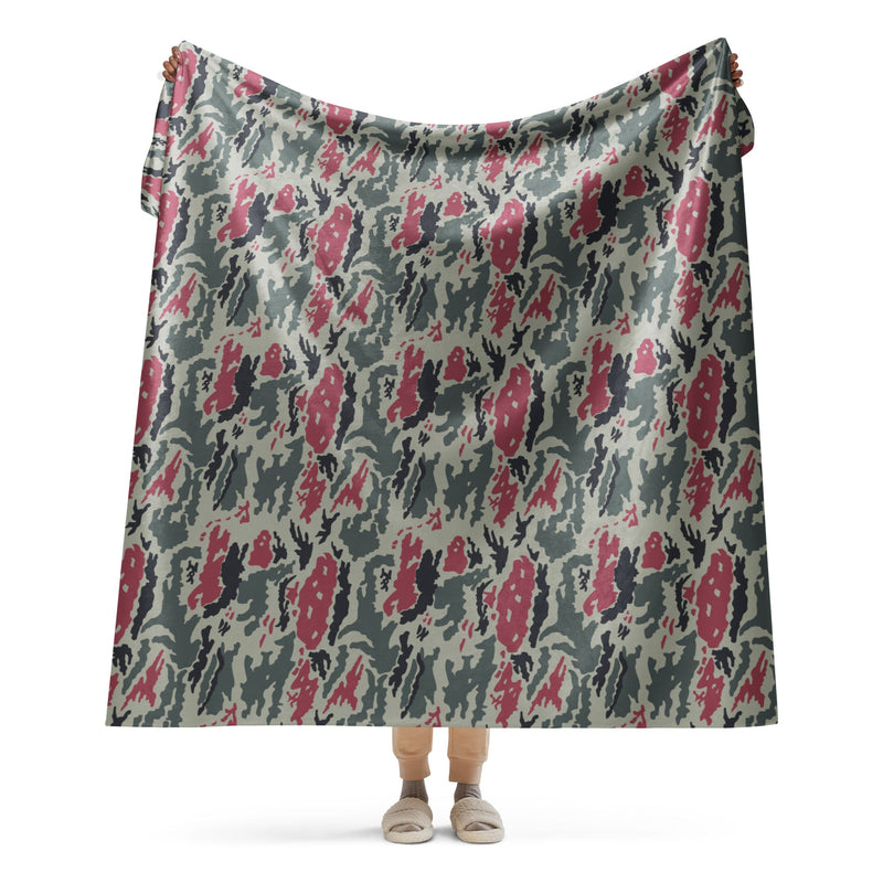 Brushstroke Persian Rose CAMO Sherpa Blanket - 60″×80″