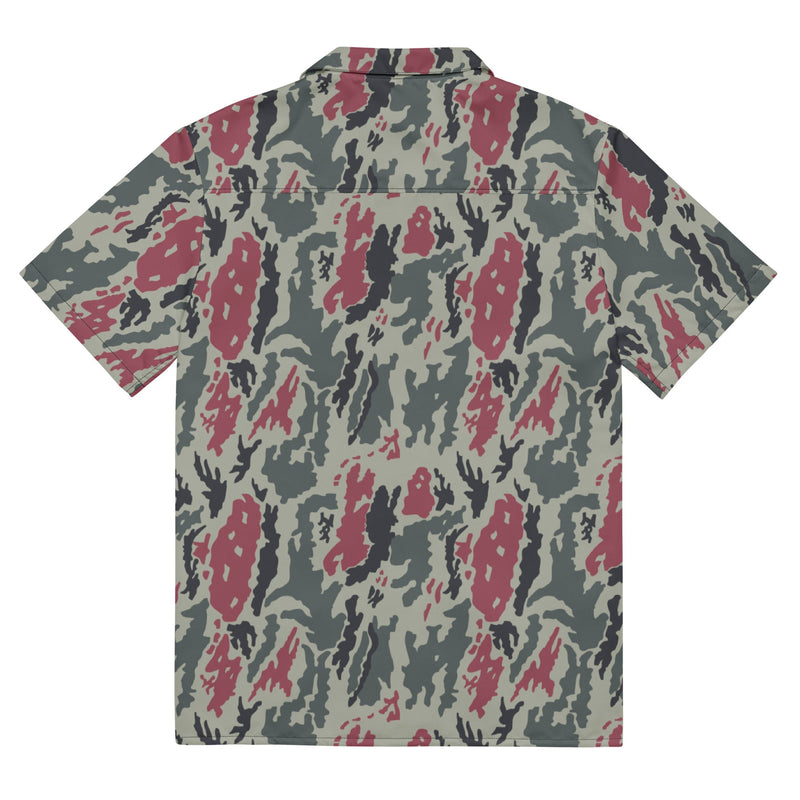 Brushstroke Persian Rose CAMO Unisex Short-Sleeve Button Shirt - Button-Up
