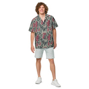 Brushstroke Persian Rose CAMO Unisex Short-Sleeve Button Shirt - Button-Up