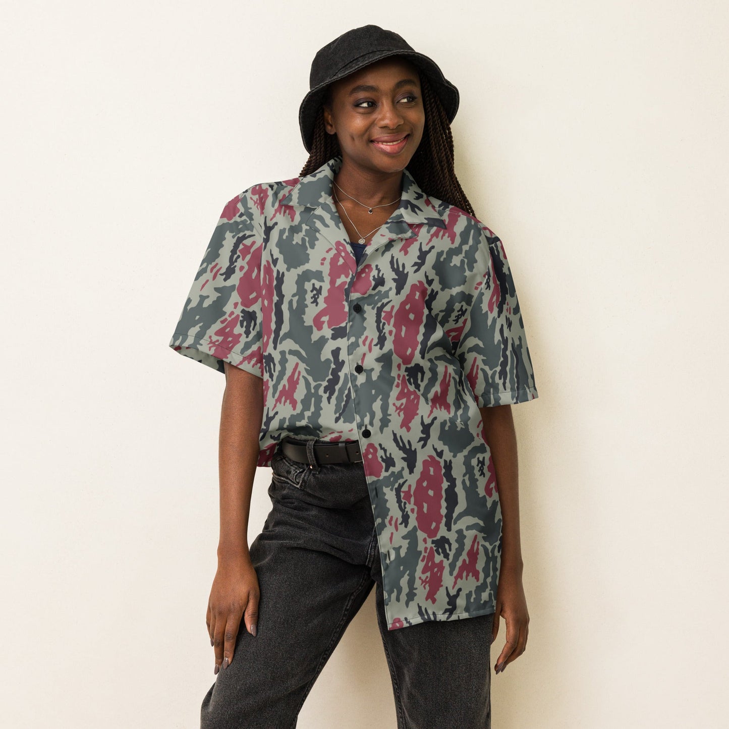 Iranian Island CAMO Unisex Short-Sleeve Button Shirt