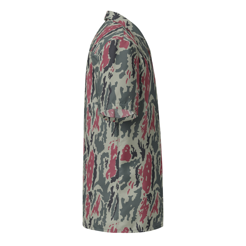 Brushstroke Persian Rose CAMO Unisex Short-Sleeve Button Shirt - Button-Up