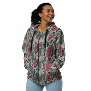 Brushstroke Persian Rose CAMO Unisex Zip Hoodie