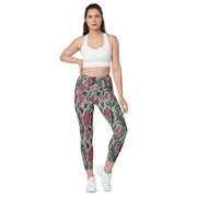 Brushstroke Persian Rose CAMO Womens Leggings with Pockets - Women