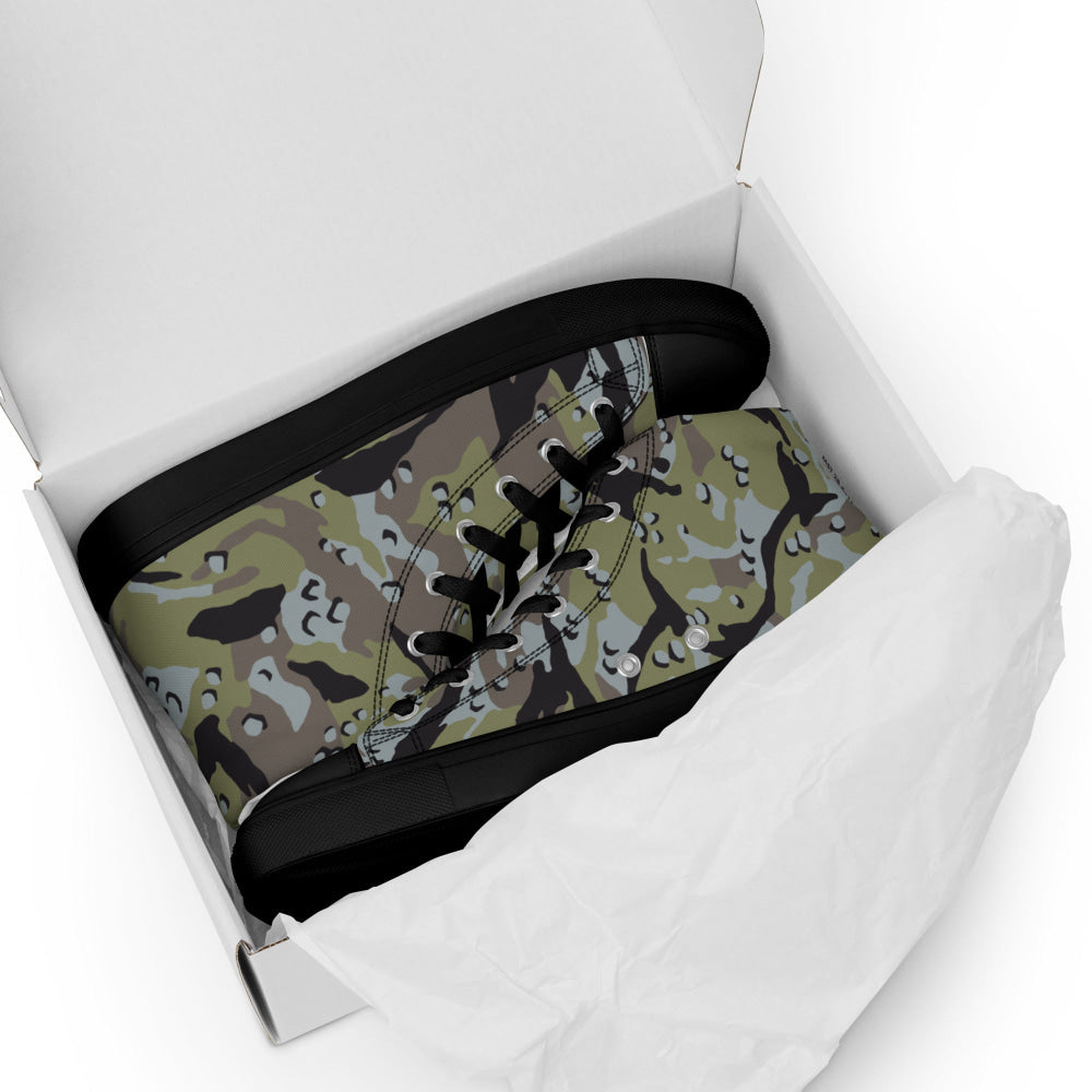 Iranian Naval Infantry CAMO Men’s high top canvas shoes - Mens High Top Canvas Shoes