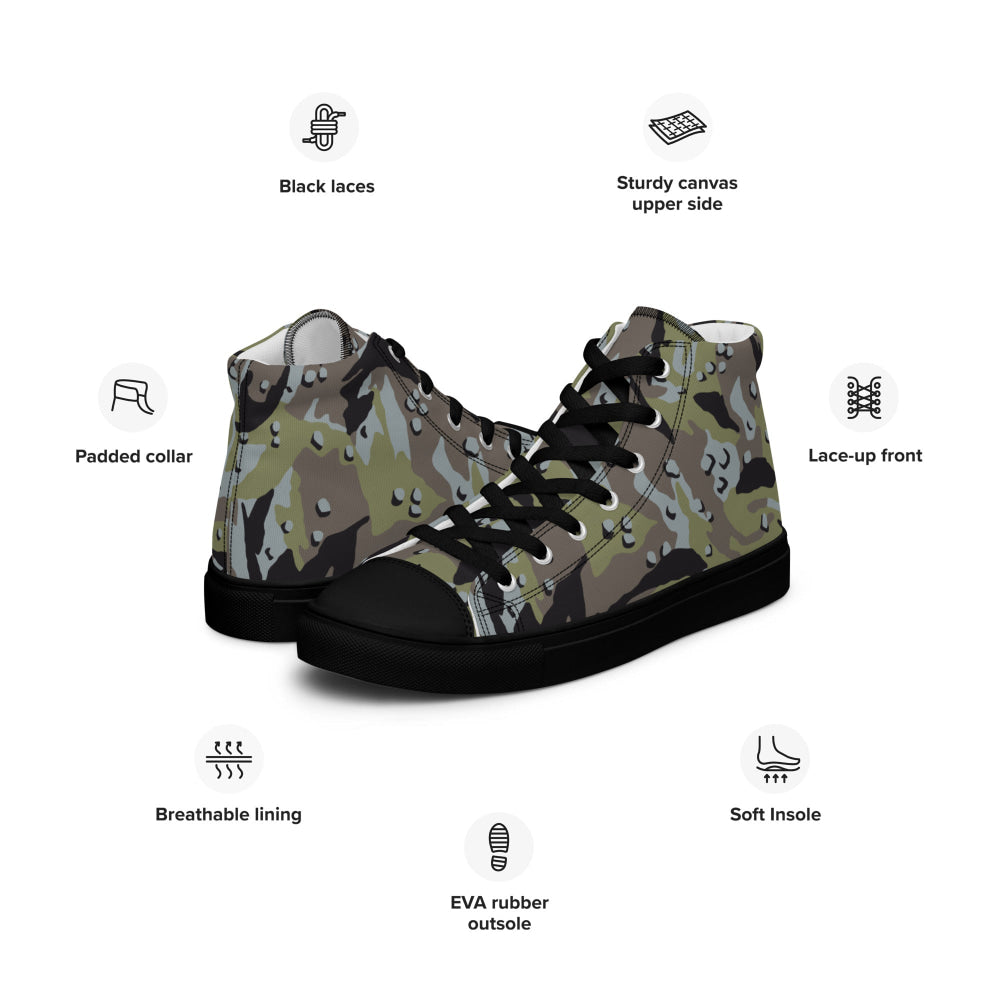 Iranian Naval Infantry CAMO Men’s high top canvas shoes - Mens High Top Canvas Shoes