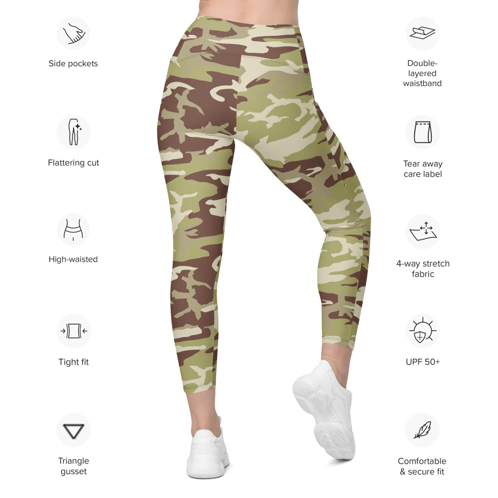 Iraqi 36th Commando Battalion CAMO Leggings with pockets - Womens With Pockets