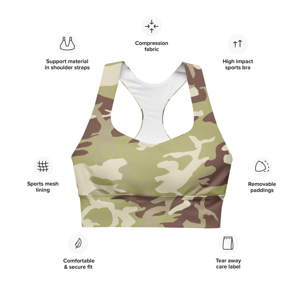 Iraqi 36th Commando Battalion CAMO Longline sports bra - Womens Sports Bra