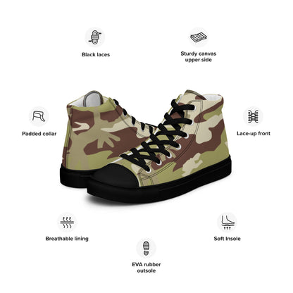 Iraqi 36th Commando Battalion CAMO Men’s high top canvas shoes - Mens High Top Canvas Shoes