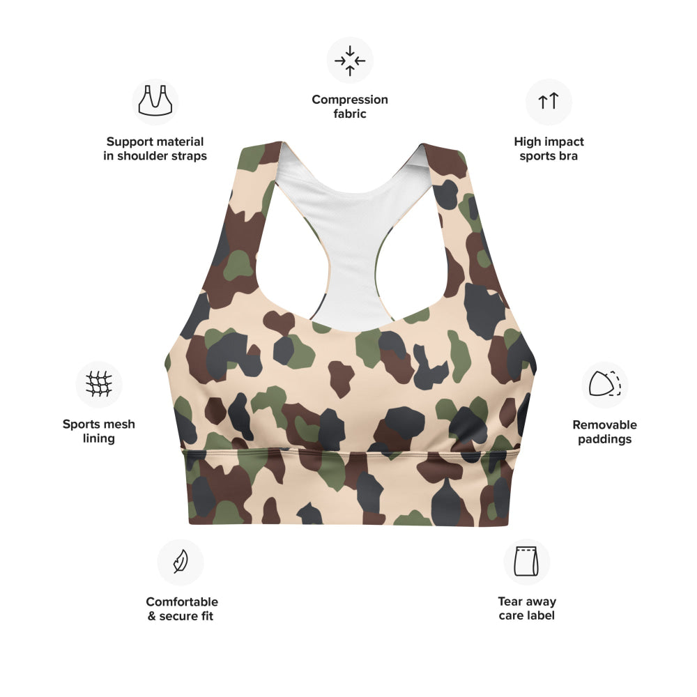 Iraqi Desert Blotch CAMO Longline sports bra - Womens Sports Bra