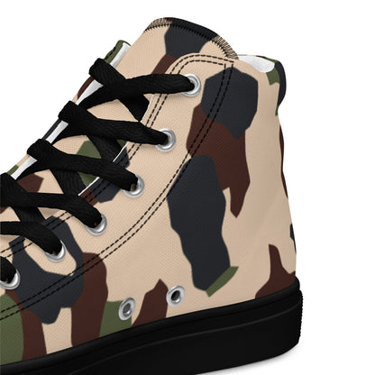 Iraqi Desert Blotch CAMO Men’s high top canvas shoes - Mens High Top Canvas Shoes