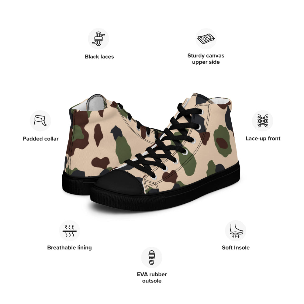 Iraqi Desert Blotch CAMO Men’s high top canvas shoes - Mens High Top Canvas Shoes