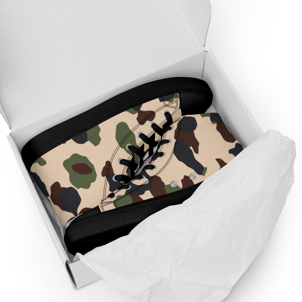 Iraqi Desert Blotch CAMO Men’s high top canvas shoes - Mens High Top Canvas Shoes